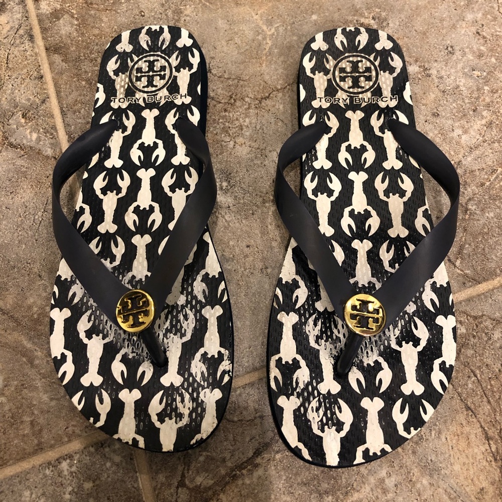 Tory Birch Lobster Print Flip Flops